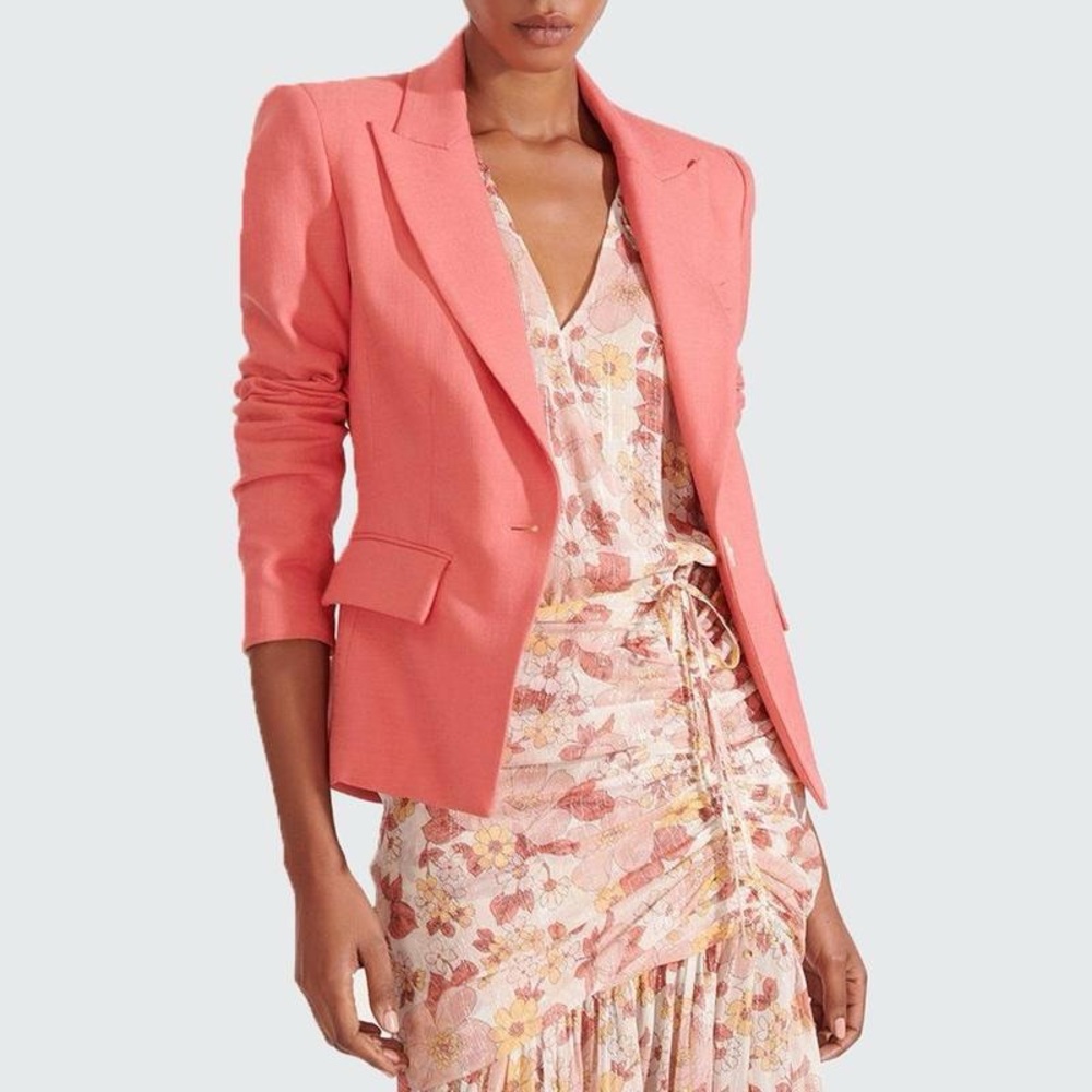 Veronica Beard Danielle Dickey Blazer Jacket Melon Coral